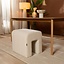 Pouf modulaire Seth en chenille blanc cassé