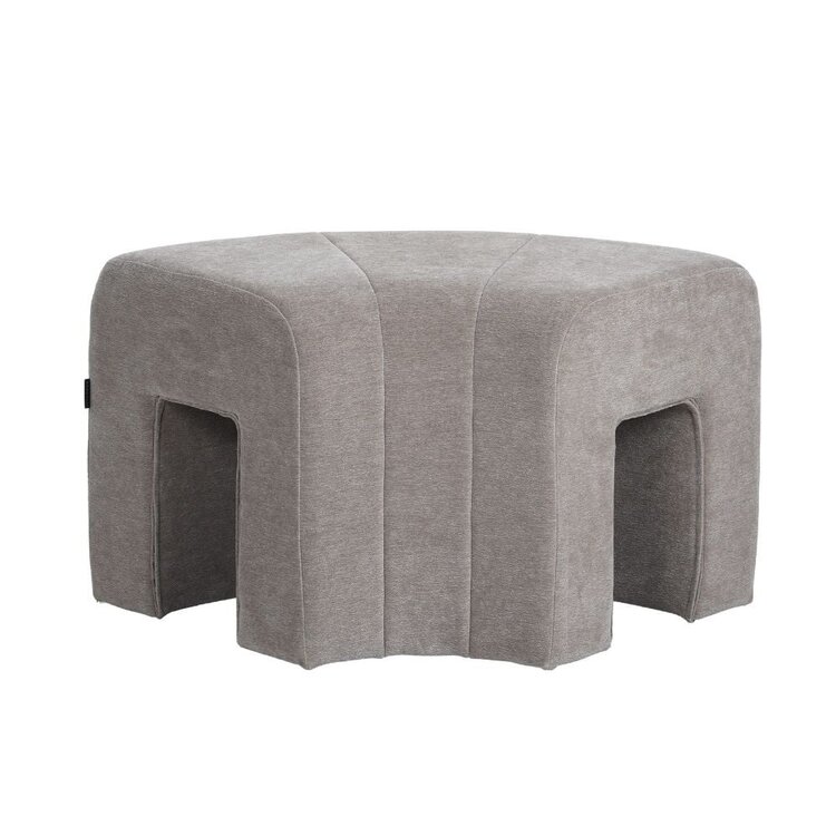 Pouf d'angle modulaire Seth en chenille taupe