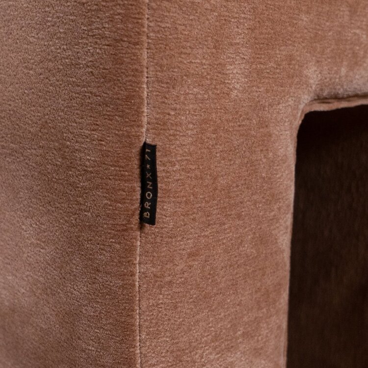 Pouf d'angle modulaire Seth en chenille terracotta