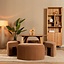 Pouf d'angle modulaire Seth en chenille terracotta