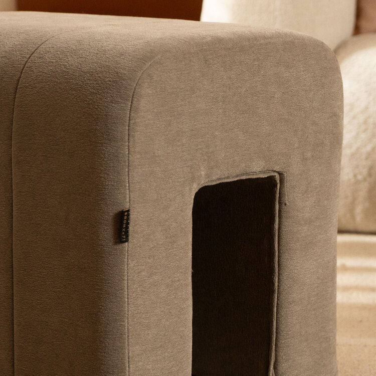 Pouf modulaire Seth en chenille taupe