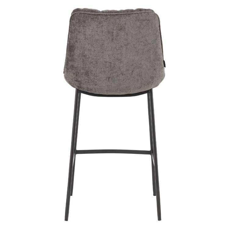 Chaise de bar en velours Trevi brun 68 cm