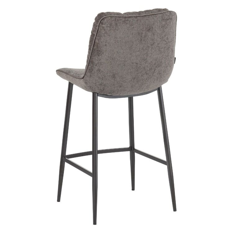 Chaise de bar en velours Trevi brun 68 cm