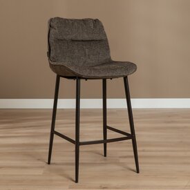 Chaise de bar en velours Trevi brun 68 cm