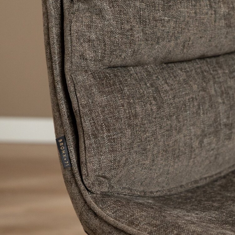 Chaise de bar en velours Trevi brun 68 cm