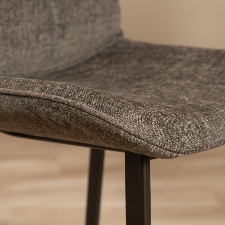 Chaise de bar en velours Trevi brun 68 cm