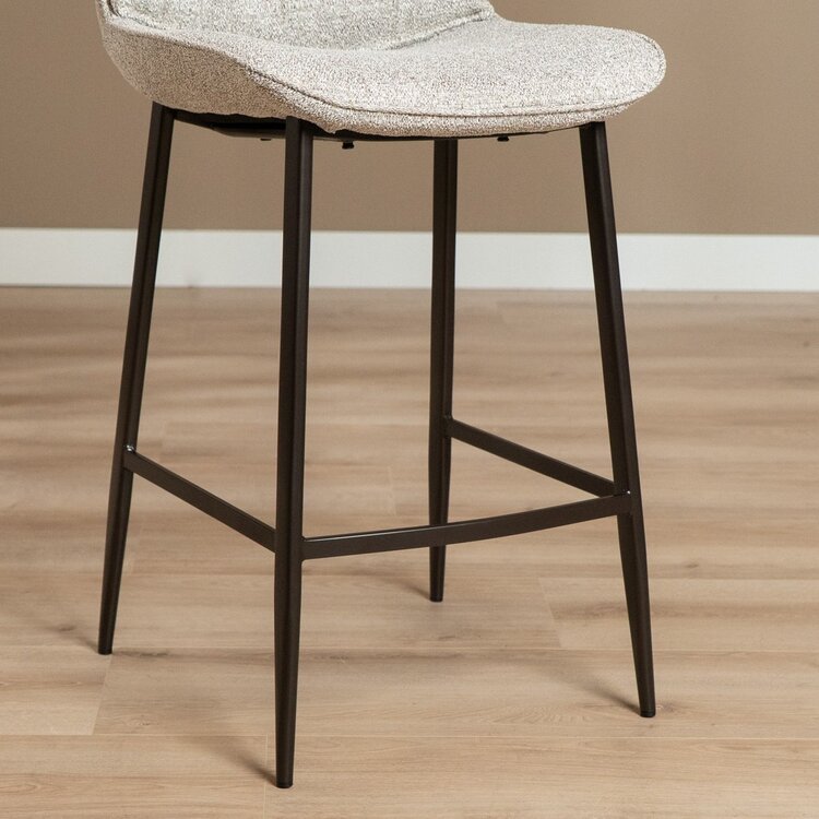 Chaise de bar Trevi tissu chiné blanc cassé/brun 68 cm