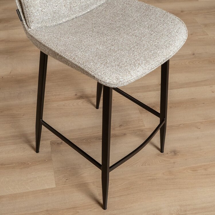 Chaise de bar Trevi tissu chiné blanc cassé/brun 68 cm