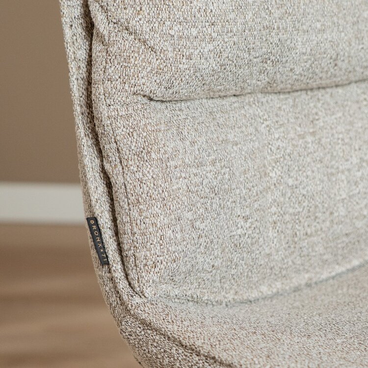 Chaise de bar Trevi tissu chiné blanc cassé/brun 68 cm