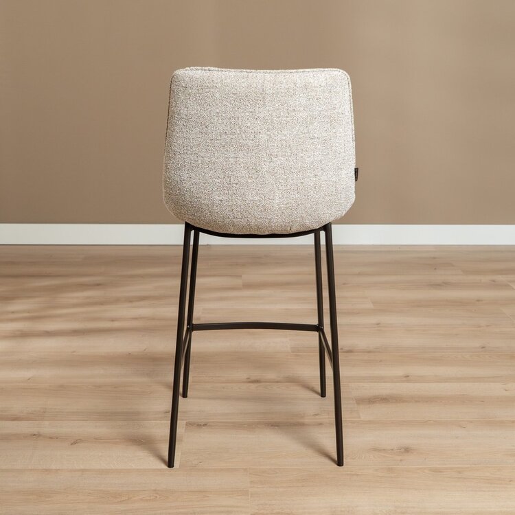 Chaise de bar Trevi tissu chiné blanc cassé/brun 68 cm