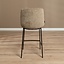 Chaise de bar en velours Trevi taupe 68 cm