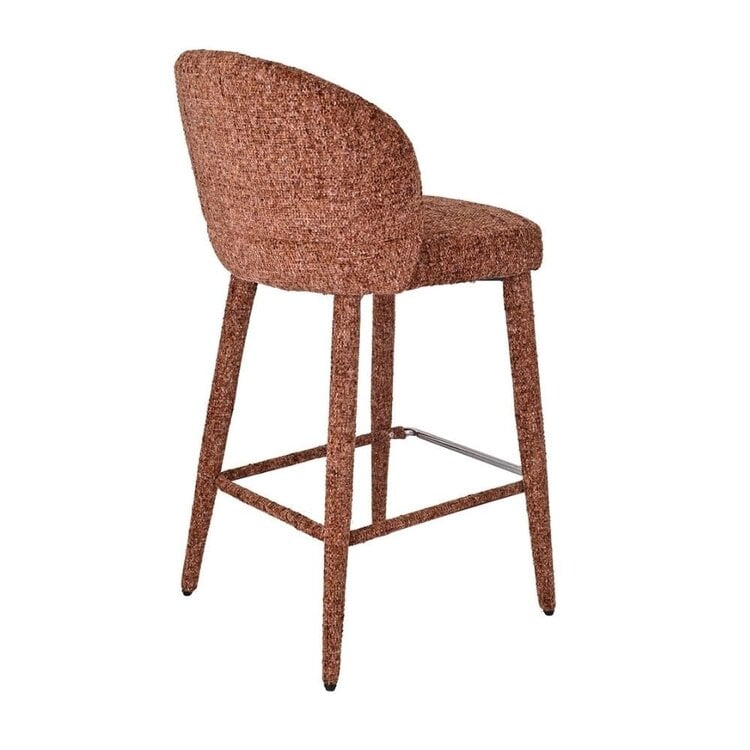 Tabouret de bar Charlie en chenille cuivre 69 cm