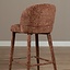 Tabouret de bar Charlie en chenille cuivre 69 cm