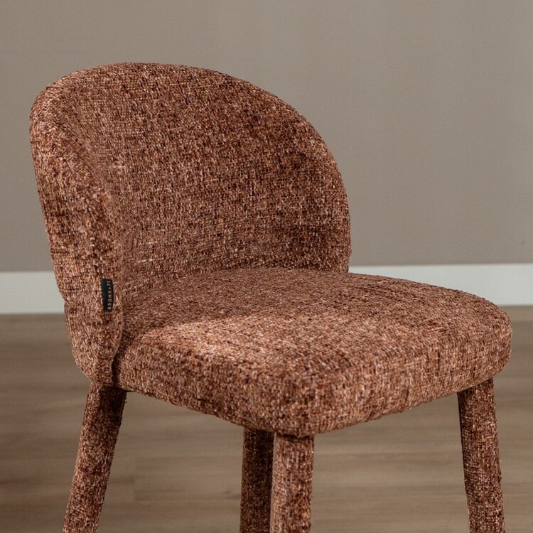 Tabouret de bar Charlie en chenille cuivre 69 cm