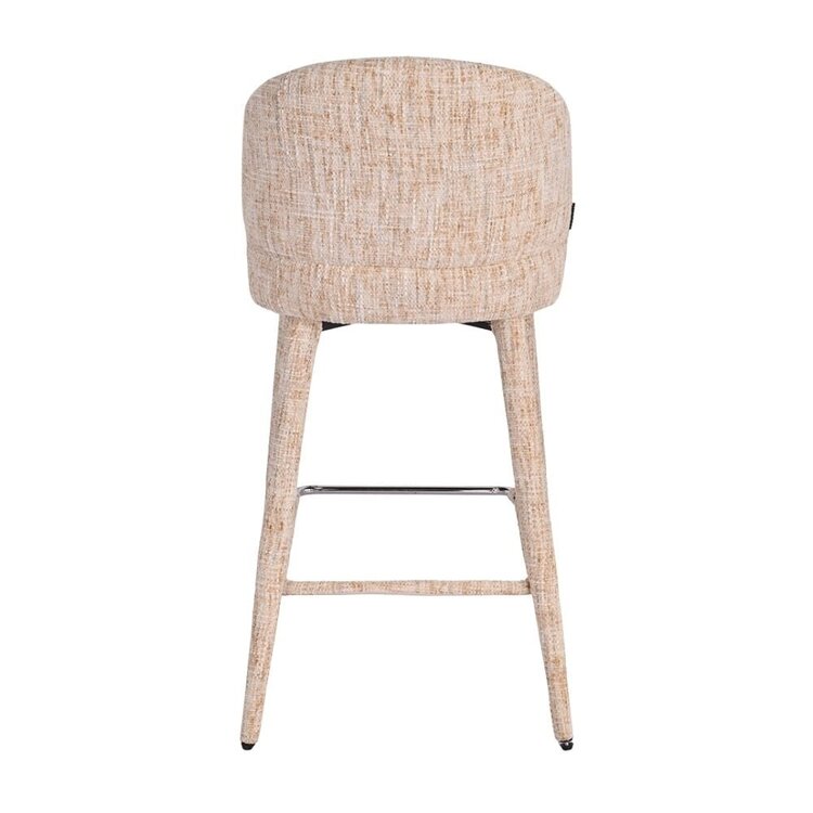 Tabouret de bar Charlie en chenille beige 69 cm