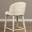 Tabouret de bar Charlie en chenille beige 69 cm