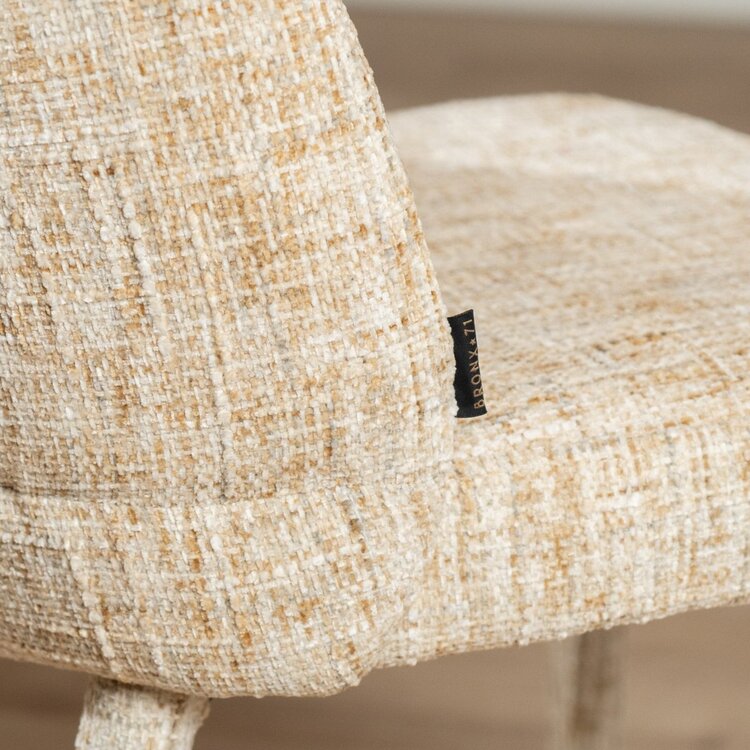 Tabouret de bar Charlie en chenille beige 69 cm