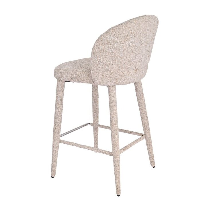 Tabouret de bar Charlie en chenille taupe 69 cm