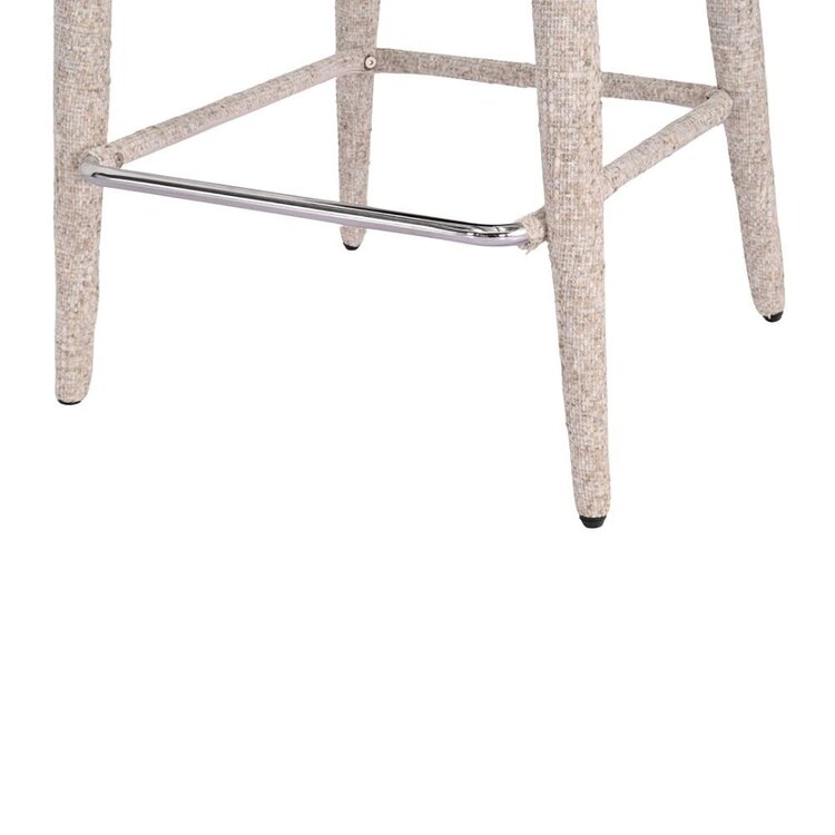 Tabouret de bar Charlie en chenille taupe 69 cm