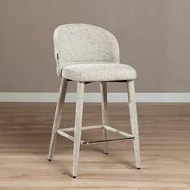 Tabouret de bar Charlie en chenille taupe 69 cm