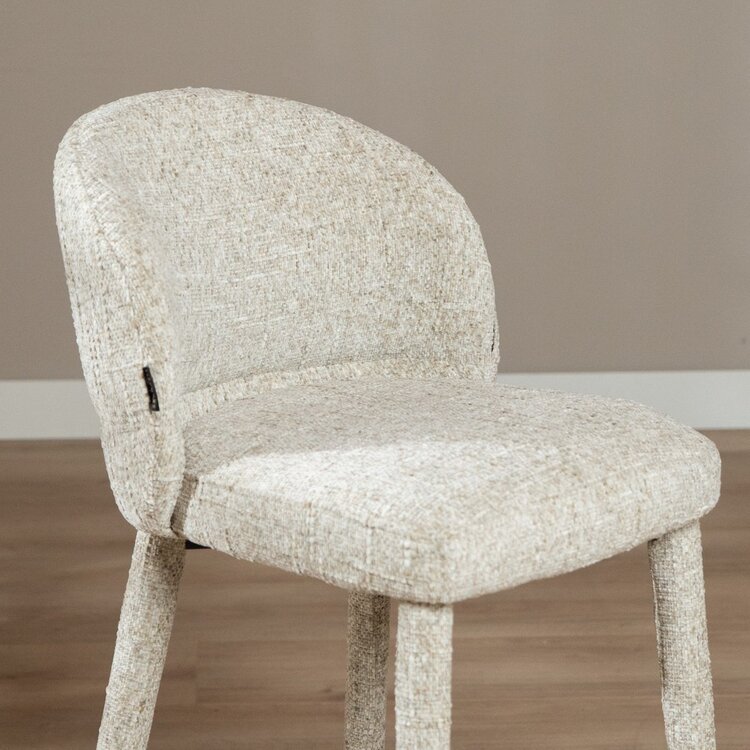 Tabouret de bar Charlie en chenille taupe 69 cm