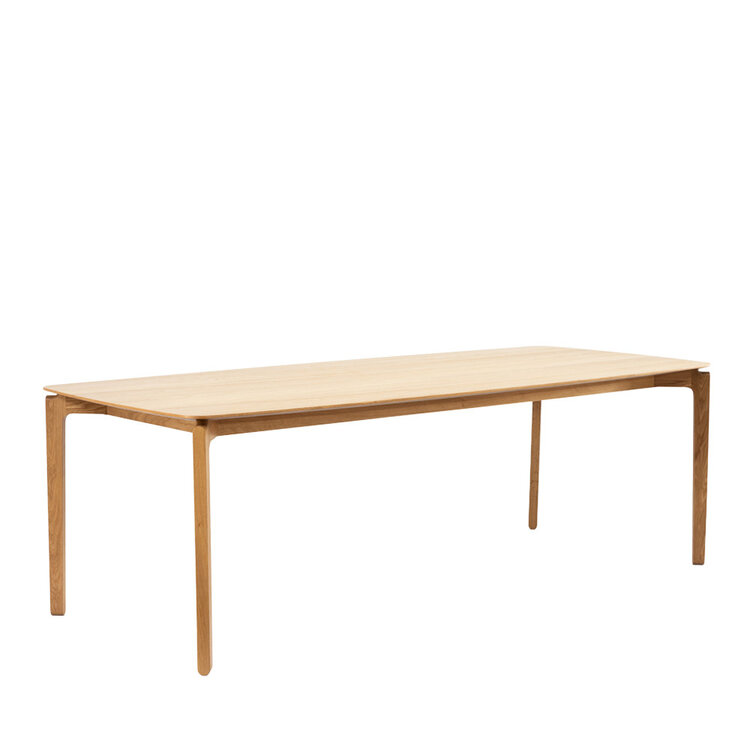 Table à manger scandinave Cala en chêne naturel 220 x 100 cm