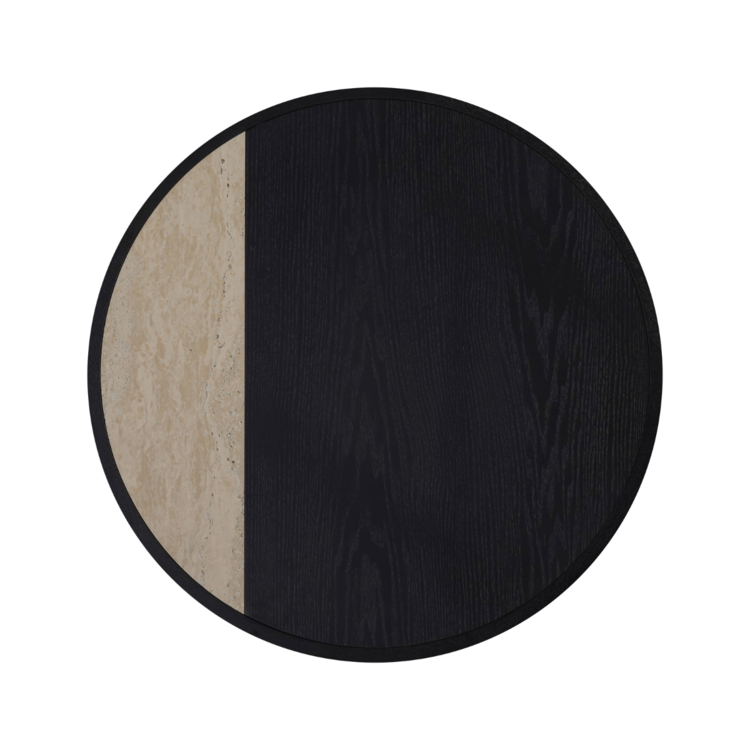 Table basse Maeva Ø80 cm chêne noir