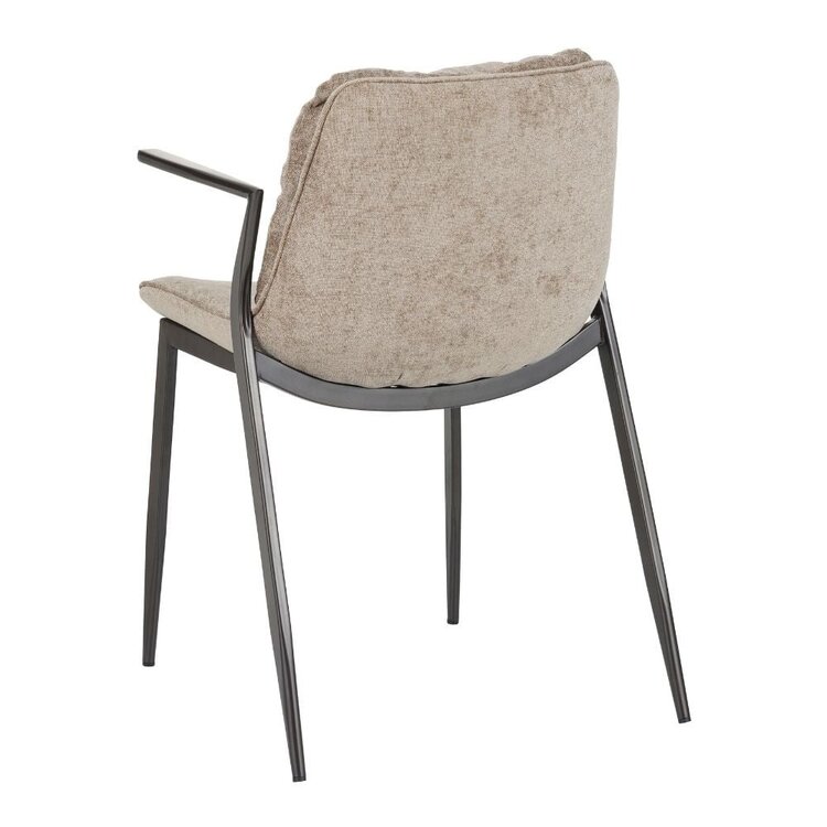 Chaise de salle à manger en velours Trevi taupe