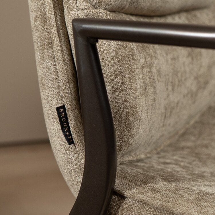 Chaise de salle à manger en velours Trevi taupe