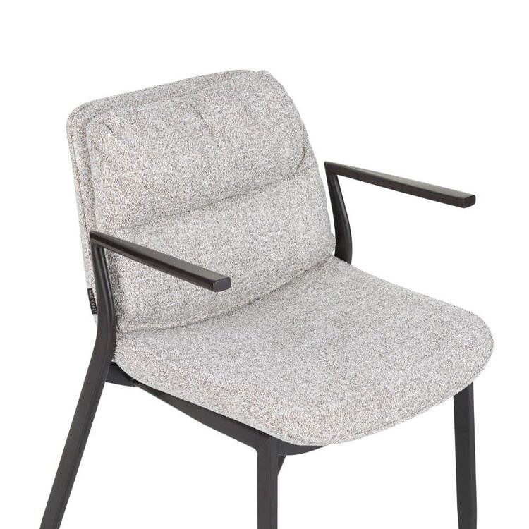 Chaise de salle à manger Trevi tissu mélange blanc cassé/marron