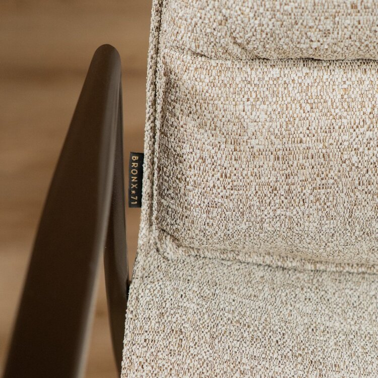 Chaise de salle à manger Trevi tissu mélange blanc cassé/marron