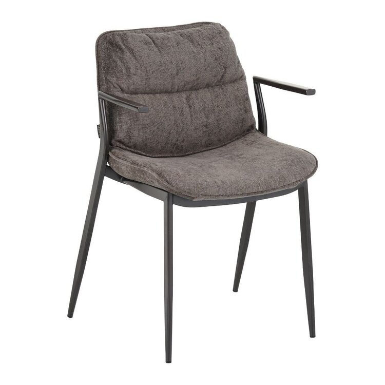 Chaise de salle à manger en velours Trevi marron