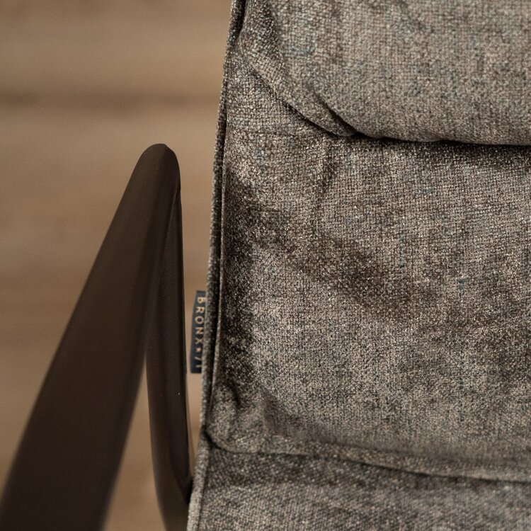 Chaise de salle à manger en velours Trevi marron