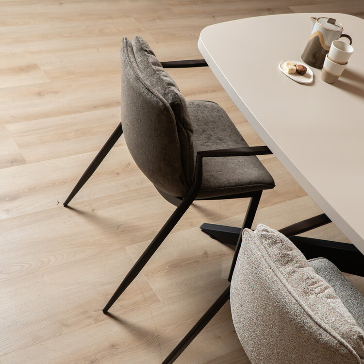 Chaise de salle à manger en velours Trevi marron