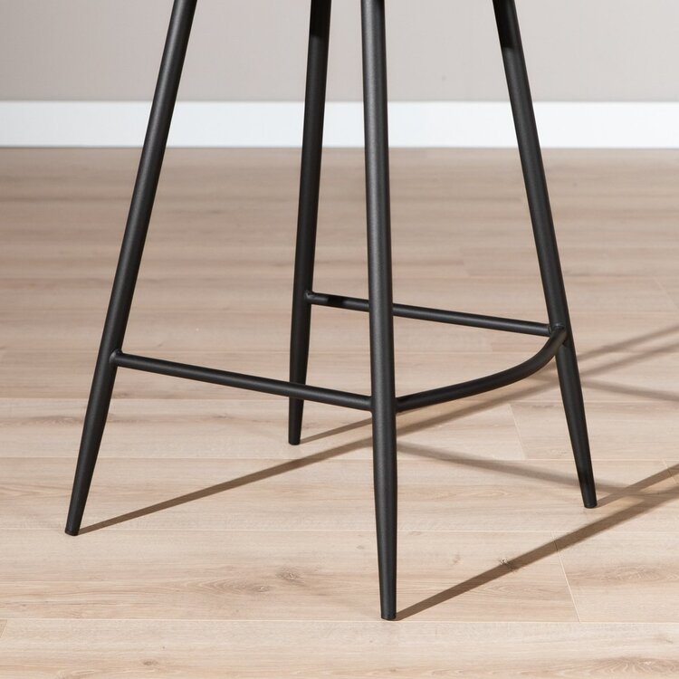 Pieds de tabouret Mikky réglables en métal noir 65–78 cm