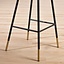 Pieds de tabouret Mikky réglables, noirs avec détail doré, 65–78 cm