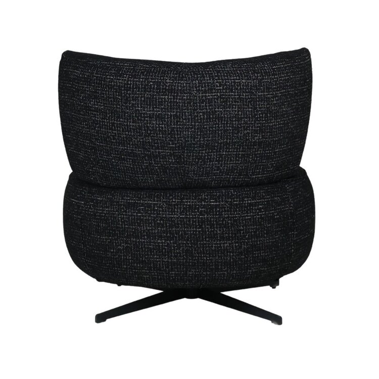 Fauteuil Fallon pivotant en tissu chiné noir