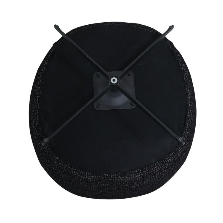 Fauteuil Fallon pivotant en tissu chiné noir