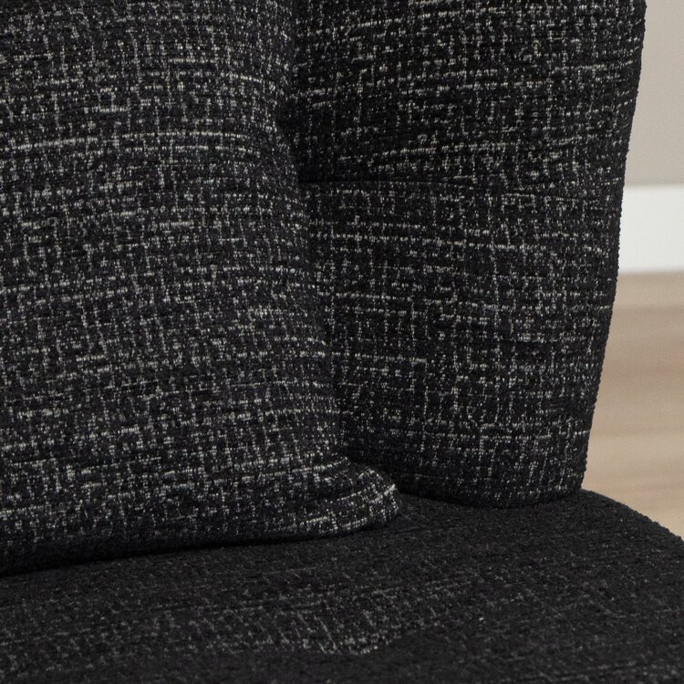 Fauteuil Fallon pivotant en tissu chiné noir