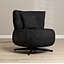 Fauteuil Fallon pivotant en tissu chiné noir