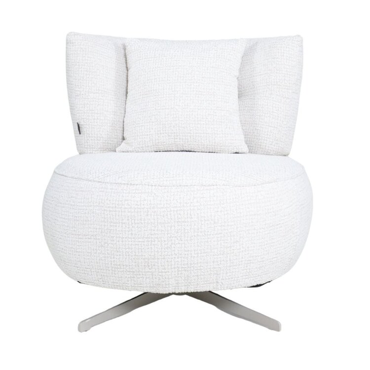 Fauteuil Fallon pivotant en tissu chiné beige