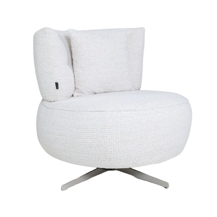 Fauteuil Fallon pivotant en tissu chiné beige