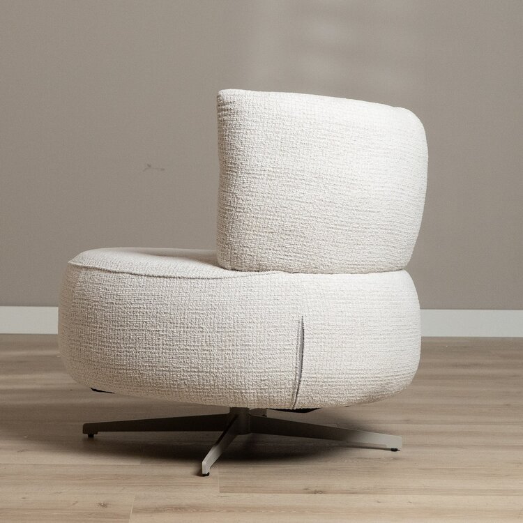 Fauteuil Fallon pivotant en tissu chiné beige