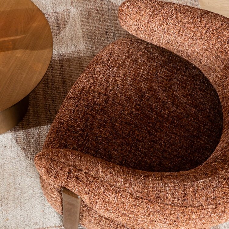 Fauteuil Grace chenille cuivre