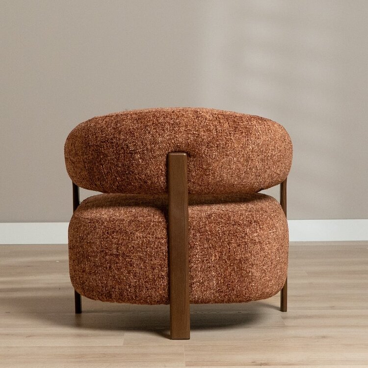 Fauteuil Grace chenille cuivre