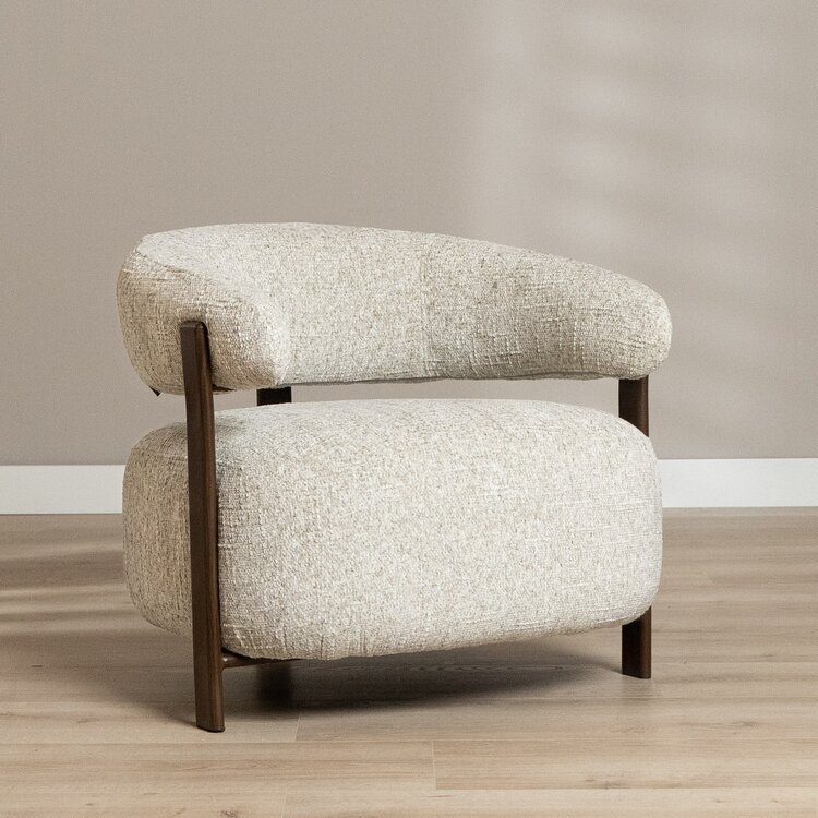 Fauteuil Grace chenille taupe