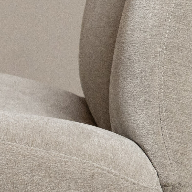 Fauteuil pivotant Lise en chenille taupe