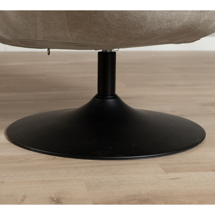 Fauteuil pivotant Lise en chenille taupe