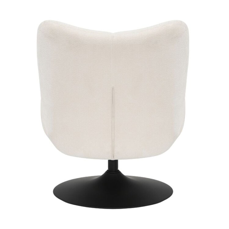 Fauteuil pivotant Lise en chenille blanc cassé
