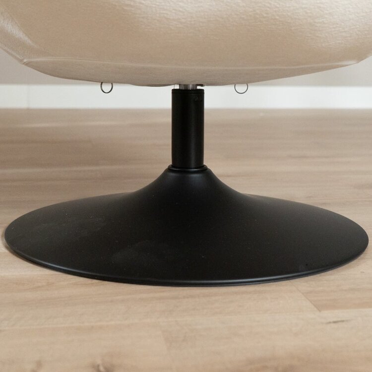 Fauteuil pivotant Lise en chenille blanc cassé